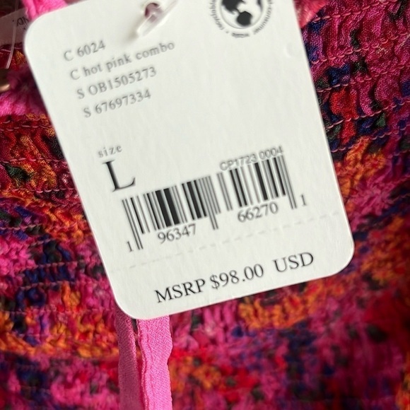 Free People Back On Top Floral Puff Sleeve Crop Top NEW! - Picture 8 of 8